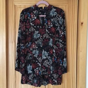Mock neck floral romper